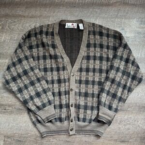 Vintage Florence Tricot Wool Blend Cardigan Preppy Grandpa Sweater Italy Size L